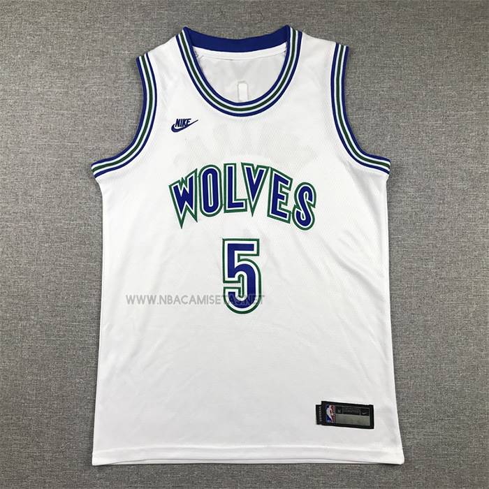 Camiseta Nino Minnesota Timberwolves Anthony Edwards NO 5 Classic 2023-24 Blanco